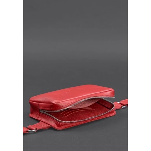 Жіноча поясна сумка BlankNote червона (BN-BAG-6-red): Фактура матова, Гладка