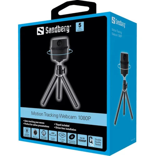 Sandberg Motion Tracking Webcam 1080P (134-27): Интерфейс подключения USB 2.0
