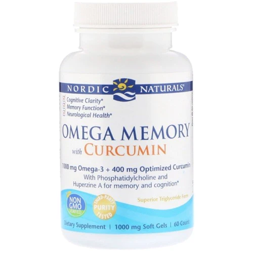 Nordic Naturals Omega memory with curcumin 500 mg / 200 mg Омега для пам'яті з куркуміном 60 капсул