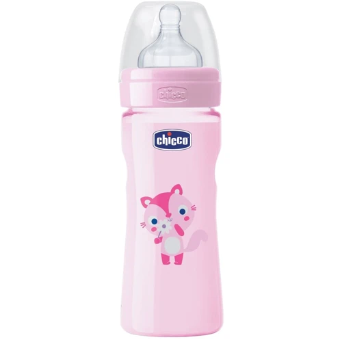 Бутылочка для кормления Chicco Well-Being 250 мл с силиконовой соской 2 мес+ для девочек (20623.11)
