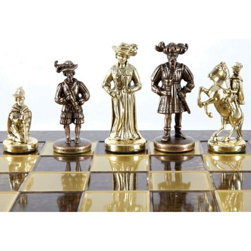 Шахматы Manopoulos, Мушкетеры, латунь, в деревянном футляре, коричневые, 44x44см, 8,4 кг (S12CBRO) фото 6