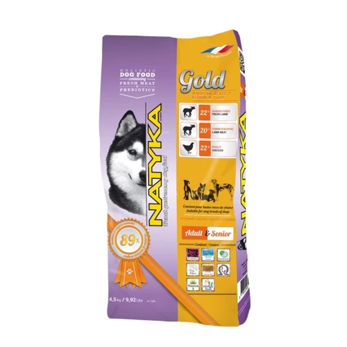 Полувлажный корм для собак Natyka Gold Lamb&Rice Adult&Senior 4.5 кг (3760240680321)