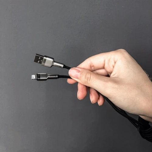 Кабель Baseus USB Cable to Lightning Cafule Metal 2.4A 1m Black (CALJK-A01) фото 11