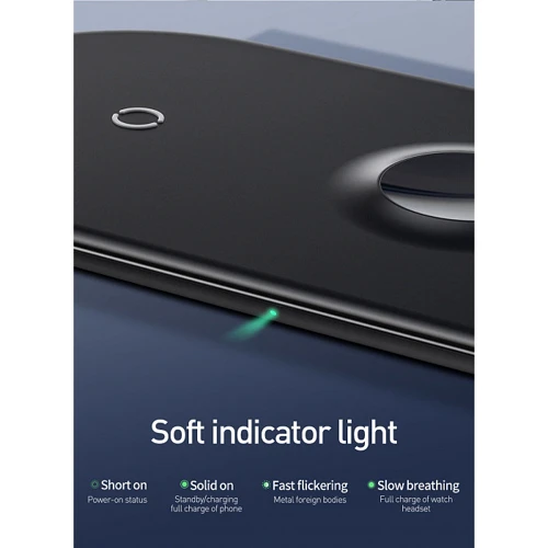 Зарядное устройство Baseus Wireless Charging Smart Black (WX3IN1-B01) for Apple iPhone, Apple Watch and Apple AirPods: Особенности Для Apple Watch