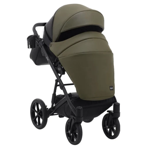 Универсальная коляска 2 в 1 Bair Kiwi кожа 100% BK-11/15 хаки - черный (625454): Возможность установки люльки есть