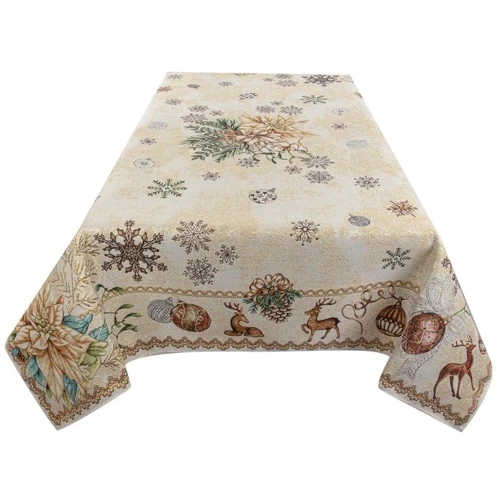 Скатертина Lefard Tinsel Lurex гобелен 140х240 см (715-388): Матеріал Хлопок, Люрекс, Полиэстер, Гобелен