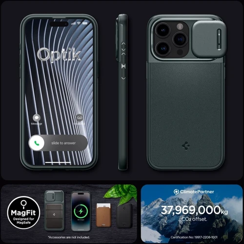 Чехол для iPhone Spigen Optik Armor MagFit Abyss Green (ACS06600) for iPhone 15 Pro Max фото 5