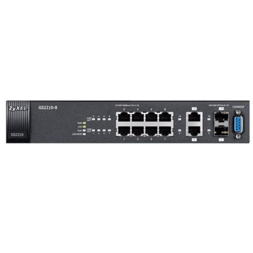 Мережевий комутатор ZyXEL GS2210-8 (GS2210-8-EU0101F): Порти только Gigabit Ethernet (10/100/1000)