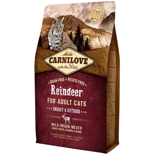 Сухой корм для взрослых активных кошек Carnilove Raindeer Energy & Outdoor 2 кг (8595602512256)