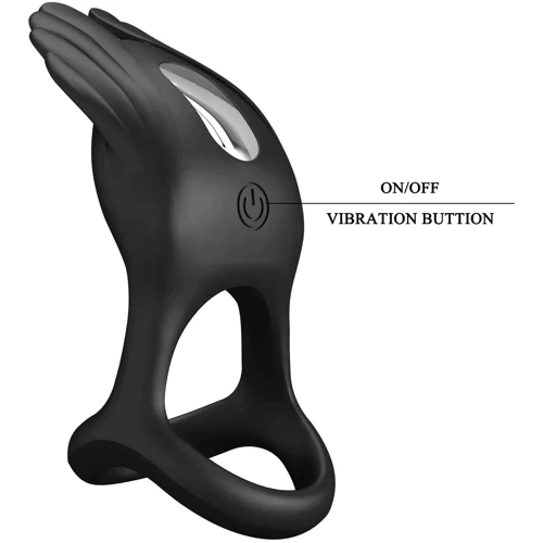 Эрекционное виброкольцо LYBAILE Pretty Love - Vibration Penis Ring SILAS Black (BI-210318)
