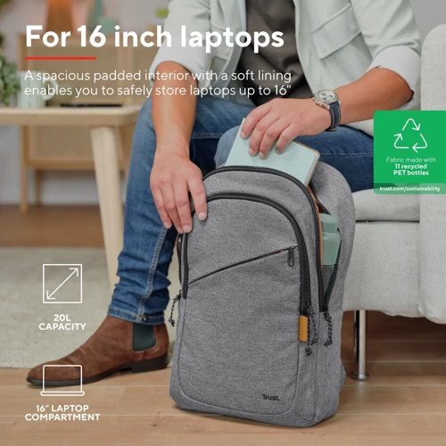 Сумка для ноутбуков Trust 16" Avana Eco Gray (24981) фото 9