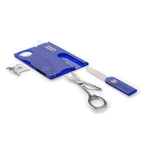 Мультитул Victorinox Swisscard Lite 82х54х4мм/13предметов/синий-прозрачный (0.7322.T2)