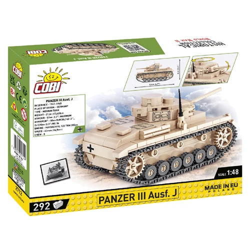 Конструктор Cobi Друга Світова Війна Танк Panzer III, 292 деталі: Кількість деталей, шт. 292