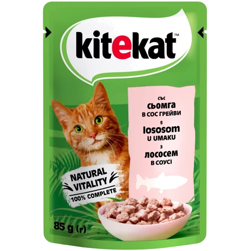 Влажный корм Kitekat для кошек с лососем в соусе 28х85г (5900951256677): Тип паучи