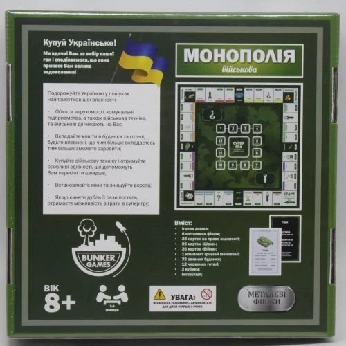 Настольная игра Bunker Games Монополия: Военная (001-М)
