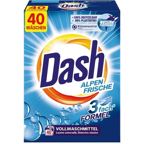 Порошок для стирки универсальный Dash Alpen Frische 40 циклов стирки 2.6 кг (4012400500758)