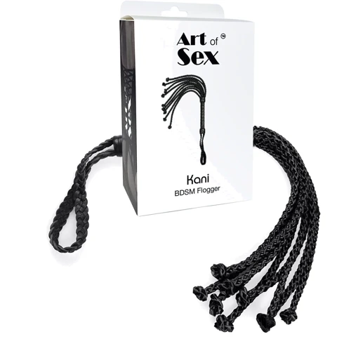 Ажурная плеть Кошка из экокожи Art of Sex - Kani, черный
