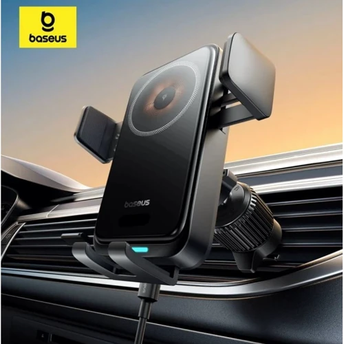Держатель Baseus Car Holder Air Vent Wisdom Pro Wireless Charger 15W Black (C40381501123-00) for Apple iPhone 16 I 15 I 14 I 13 I 12 series: Особенности С зарядкой, автодержатель, wireless charging