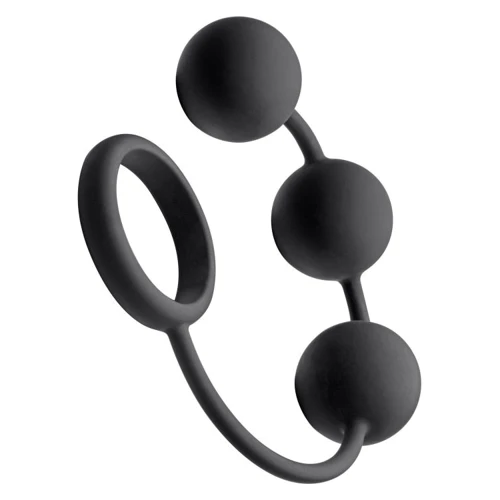 Анальные шарики Tom of Finland Silicone Cock Ring with 3 Weighted Balls