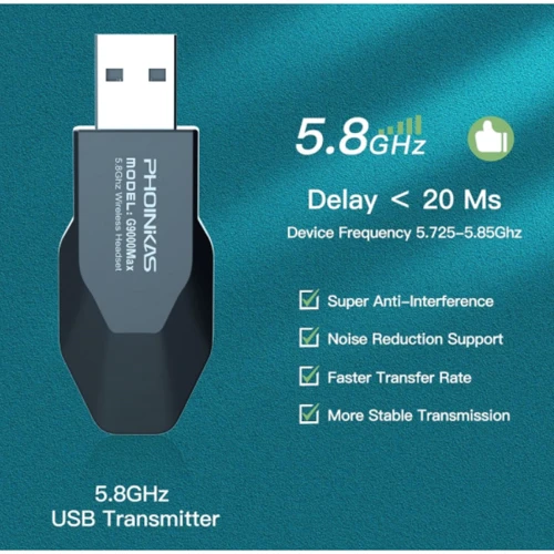 Наушники Kotion Each G9000 Max 5.8 Black/Cyan: Тип крепления оголовные