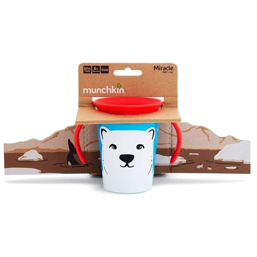 Чашка-непроливайка Munchkin Miracle 360° Trainer cup Білий ведмідь 177 мл (051776): Об'єм, мл 177