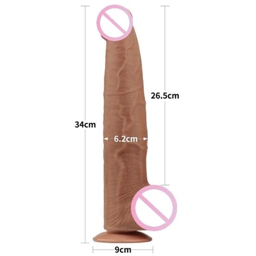 Фаллоимитатор LoveToy Sliding-Skin Dual Layer Dong 13.5" Brown