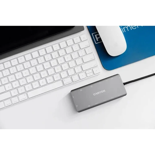 Адаптер Canyon Adapter DS-12 USB-C to 4xUSB+USB-C+2xHDMI+VGA+RJ45+SD+microSD+PD+3.5mm (CNS-TDS12) фото 6
