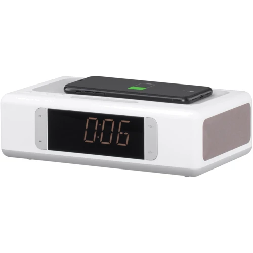 Акустика 2E SmartClock Wireless Charging, Alarm Clock, Bluetooth, FM, USB, AUX White (2E-AS01QIWT): Колір белый