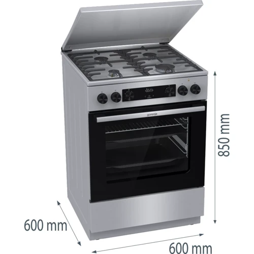 Плита комбинированная Gorenje GKS6C71XF: Количество электрических конфорок нет