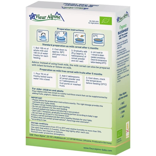 Каша безмолочная FLEUR ALPINE гречневая 175 г (1184027)