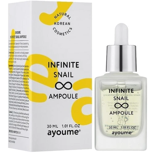 Ayoume Infinite Snail Ampoule Сыворотка для лица с улиткой 30 ml: Назначение Успокоение, Против воспалений, Восстановление