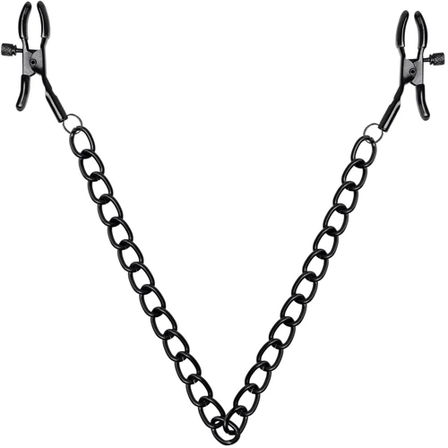 Зажимы для сосков Bedroom Fantasies Nipple Clamps with Chain - Black