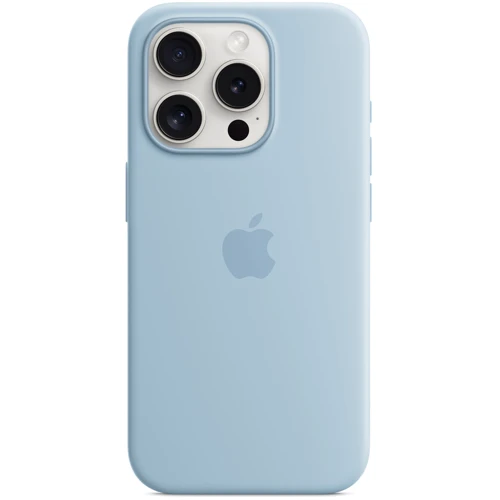 Чехол для iPhone Apple Silicone Case with MagSafe Light Blue (MWNM3) for iPhone 15 Pro: Материалы Силикон