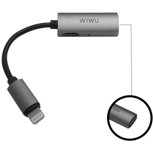 Адаптер WIWU Adapter LTO2 Lightning to 2xLightning 0.13m Gray (6957815505814)