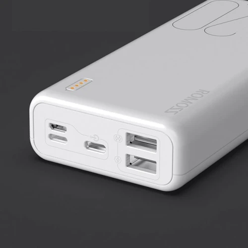 Внешний аккумулятор Romoss Power Bank 20000mAh Simple 20 White (PSL20-101-1134): Особенности Индикатор заряда, быстрая зарядка