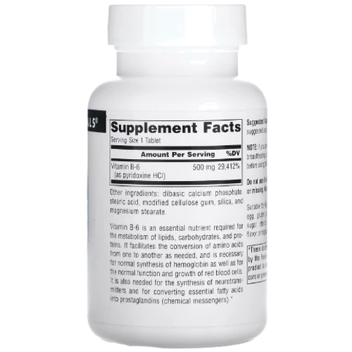 Source Naturals Vitamine B-6 500 mg 100 tab / 100 servings: Стать Унисекс