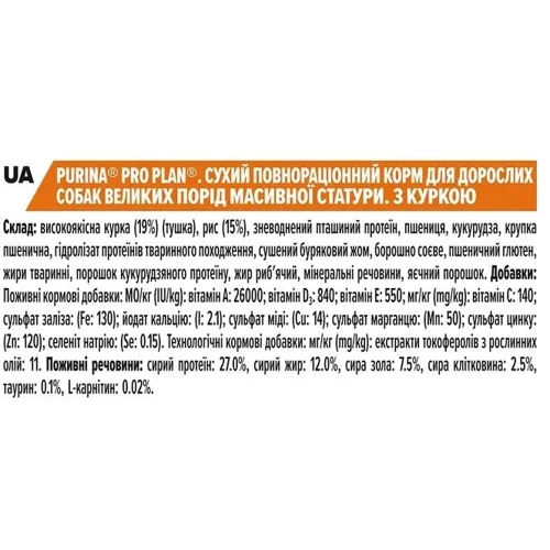 Сухой корм для собак Purina ProPlan Large Robust с курицей 14 кг (12375799): Порода Крупные
