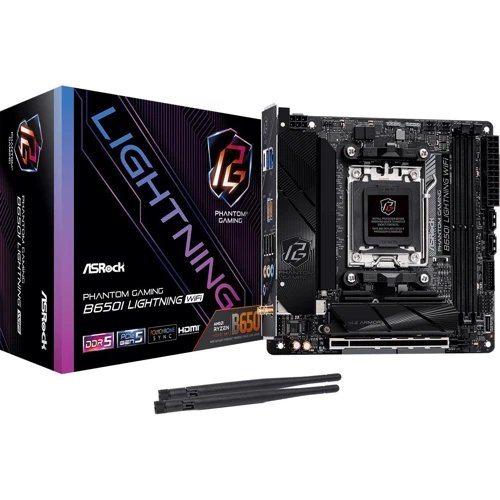 ASRock B650I LIGHTNING WIFI: Оперативная память 2xDDR5 7200 МГц, до 96 ГБ