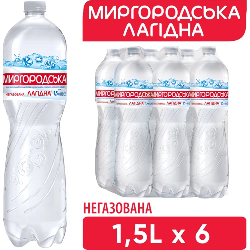 Вода Миргородська Лагідна минеральная природная столовая негазированная 6х1.5 л (DS48200004310266): Объем, л 9
