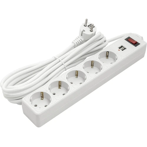 Сетевой фильтр PowerPlant JY-1056U/5 White 5 розеток, 5м (PPSA10M50S5U): Тип Сетевые фильтры