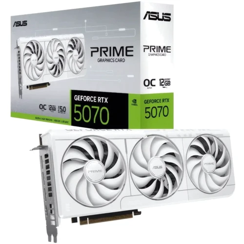 Видеокарта ASUS GeForce RTX5070 12GB PRIME OC WHITE (PRIME-RTX5070-O12G-WHITE) UA