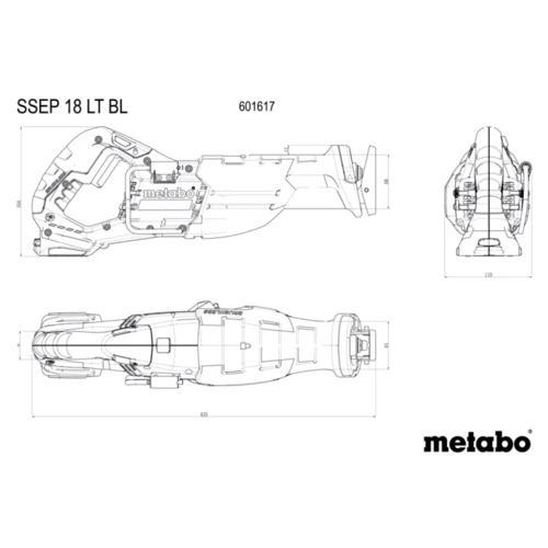 Сабельная пила Metabo SSEP 18 LT BL (601617850): Конструкция Ручная