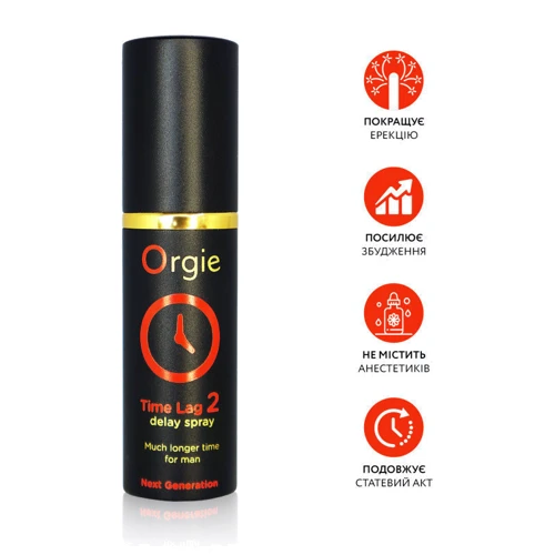 Спрей-пролонгатор Orgie Time Lag 2 Delay Spray, 10 мл, без анестетиков, с экстрактом дамианы