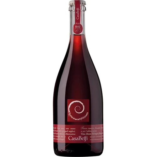 Ігристе вино Casa Belfi Naturalmente Frizzante Rosso Червоне сухе 10.5% 0.75 (BWQ1118)