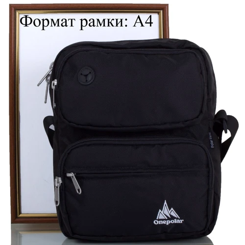Мужская сумка через плечо Onepolar черная (W5630-black): Тип ручки Без ручки, Плечевой ремень