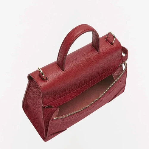 Жіноча сумка сетчел Furla Meraviglia S Top Handle вишнева (WB00363BX0041CGQ00): Фактура Матовая, Зернистая