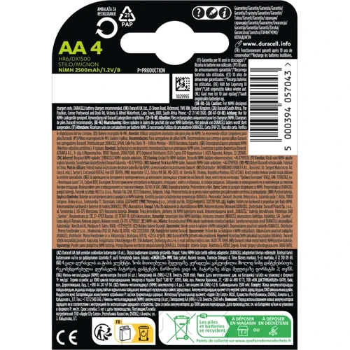Duracell Recharge AA 2500 мАч 4 шт (5000394057043) фото 2
