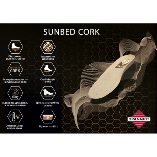 Стелька каркасная Spannrit Sunbed Cork для закрытой обуви размер 40 (550) фото 6