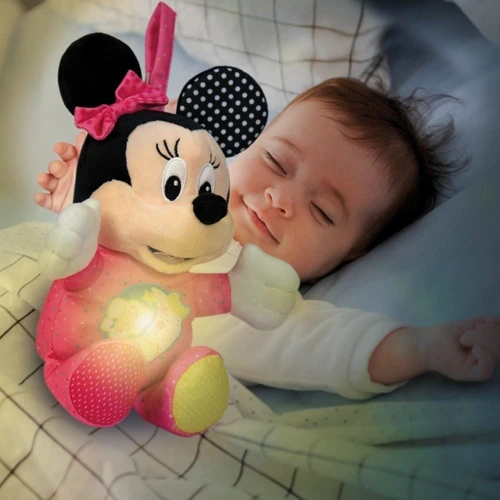 Игрушка-ночник Clementoni Baby Minnie серия Disney Baby (8005125172078): Особенности звуковое сопровождение