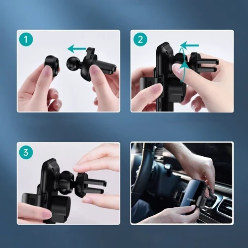 Держатель Choetech Car Holder Air Vent Wireless Charger 15W Black (T201-F) фото 6
